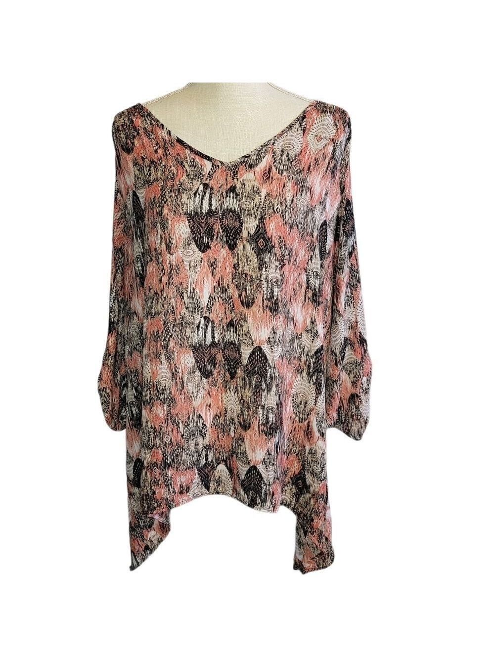 Zac & Rachel Woman Abstract Print Blouse 2X